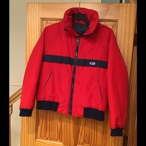 VINTAGE CB SPORTS SKI JACKET sz XL 1984 RED NAVY